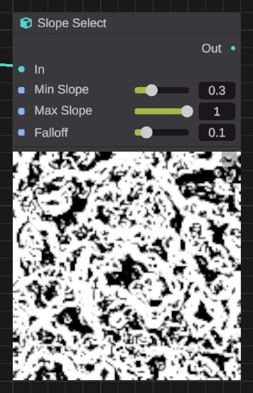 A Slope Select node with its preview picture on